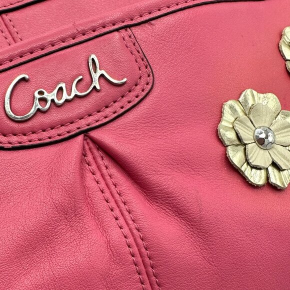 💰 EUC Coach Park Rose Leather Carryall Shoulder Bag #F19728 - Picture 14 of 16